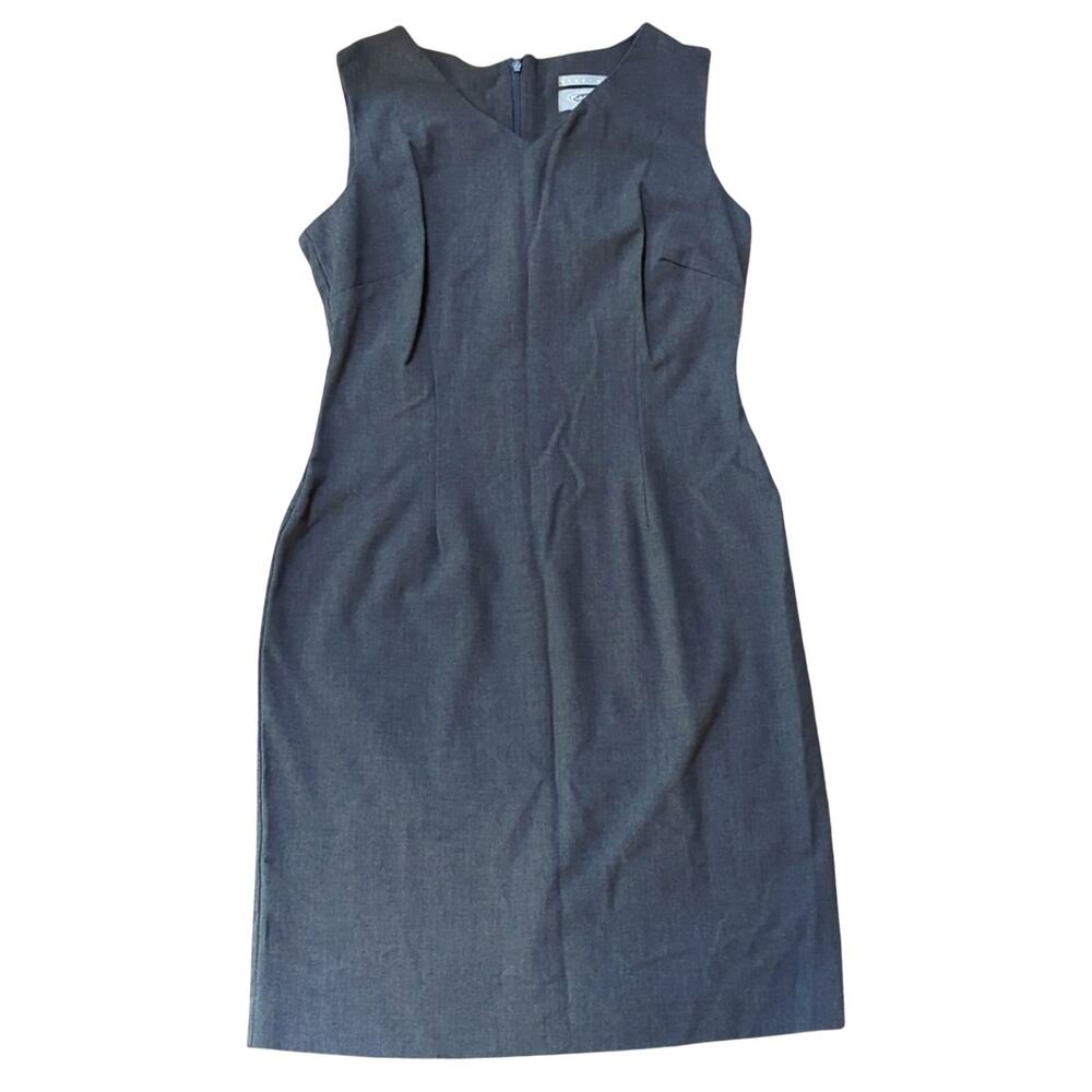 Old Navy Fitted Stretch Gray Career Business Casual Sheath V Neck Dress